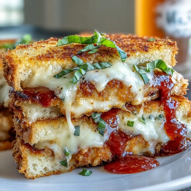 A twist on classic Chicken Parmesan, this sandwich features juicy fried chicken, tangy vodka sauce, and melty cheese between slices of crunchy toasted bread.