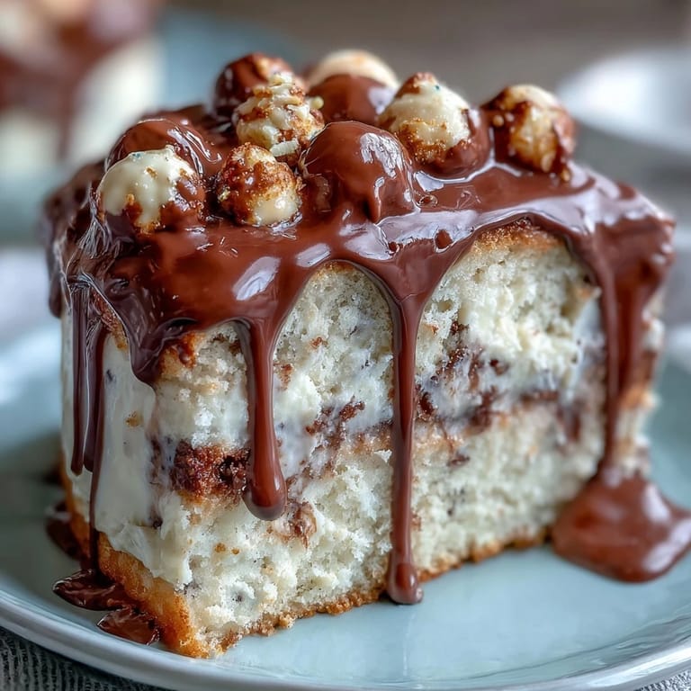 Festive vanilla sponge cake adorned with silky white chocolate drip and shimmering edible gold balloon decorations for celebration.