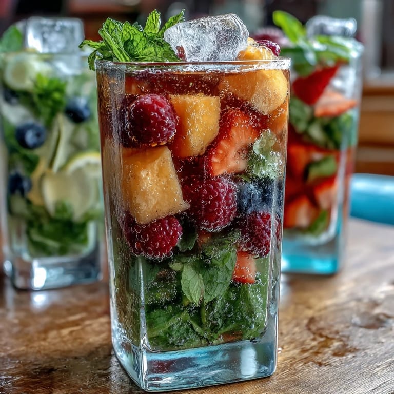 Self-serve lemonade bar featuring vibrant fruit options, sparkling water, and fresh herbs for personalized, ice-cold refreshments.