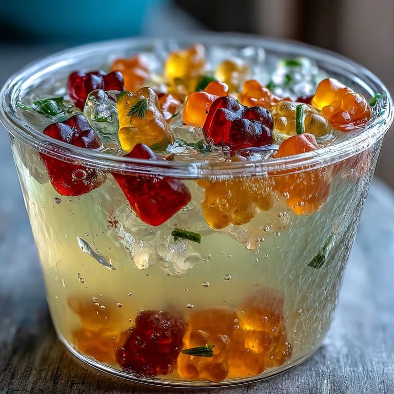 See these delightful Gummy Bear Lemonade Jelly Cups, a refreshing, jiggly dessert delight.