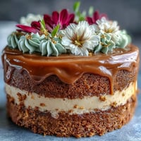 Taurus Cake photo: Earthy butterscotch layers adorned with delicate floral buttercream frosting.
